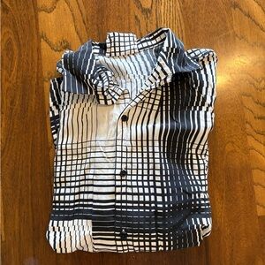 Zara Monochrome Checkered Button-Down Shirt